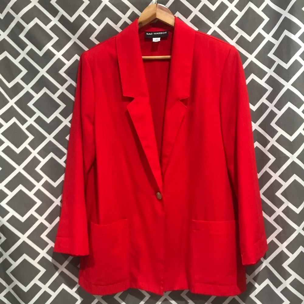 Sag Harbor Red Blazer linen